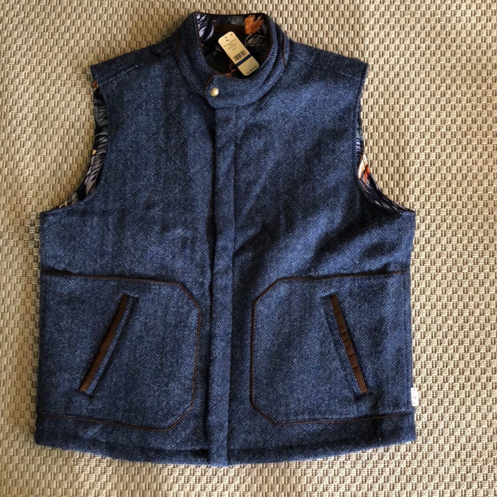 NWT Tommy Bahama Harris Tweed Vest, reversible